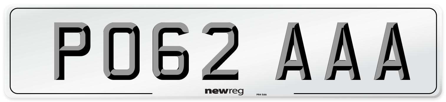 PO62 AAA Number Plate from New Reg